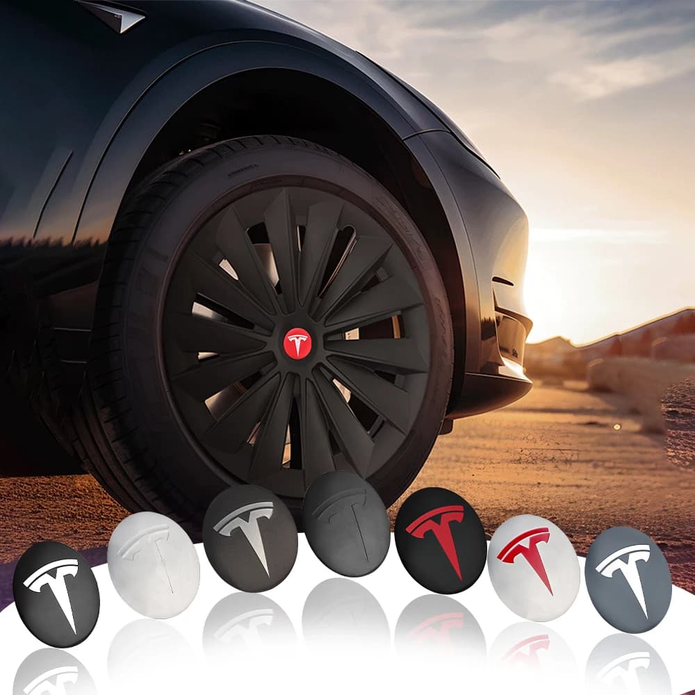 4 Uds 56mm tapacubos centrales de rueda de coche emblema pegatina para Tesla modelo Y juniper modelo 3 bobina de las tierras altas Mod WYE K80 SpaceX Invader