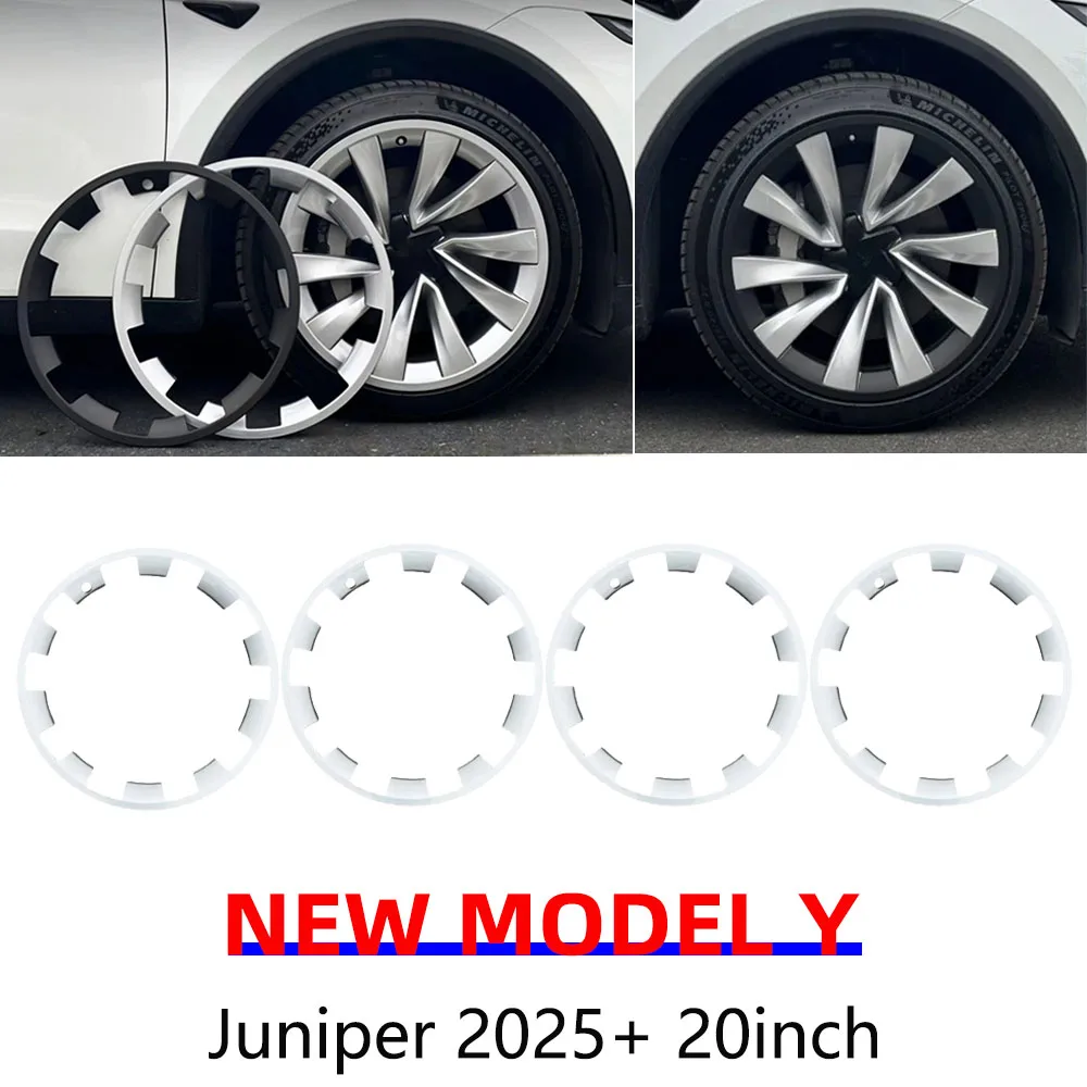 Para Tesla Model Y Juniper 2025 cubierta protectora de rueda llanta de 20 pulgadas parche de protección de cubo de rueda ABS accesorios exteriores de coche