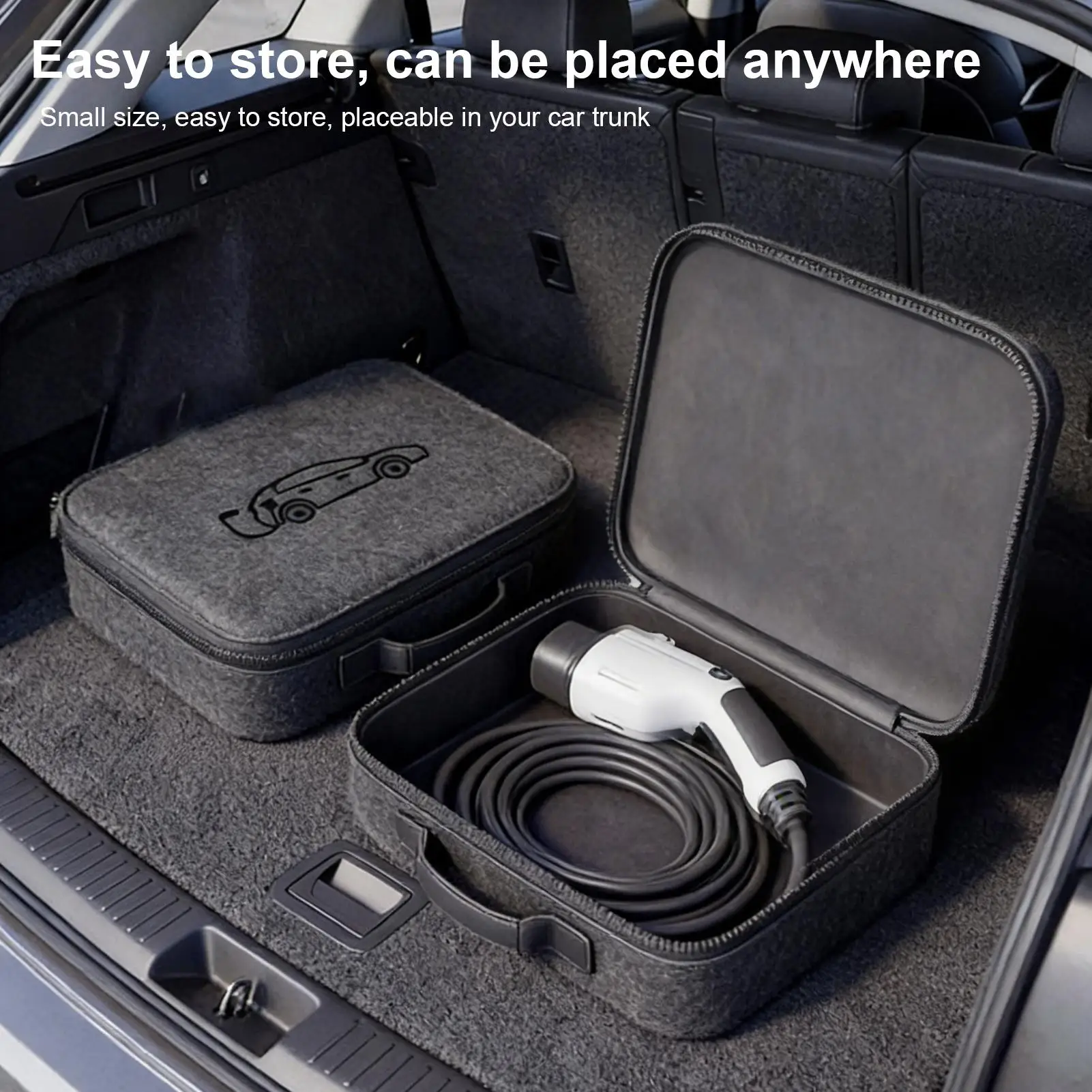 Tesla Bolsa de Almacenamiento para Pistola de Cochega de Vehículos de Nueva Energía, Bolsa Portátil para Cable de Cochegador EV, Bolsa Impermeable para Almacenamiento de Cables de Cochega de Vehículos Eléctricos