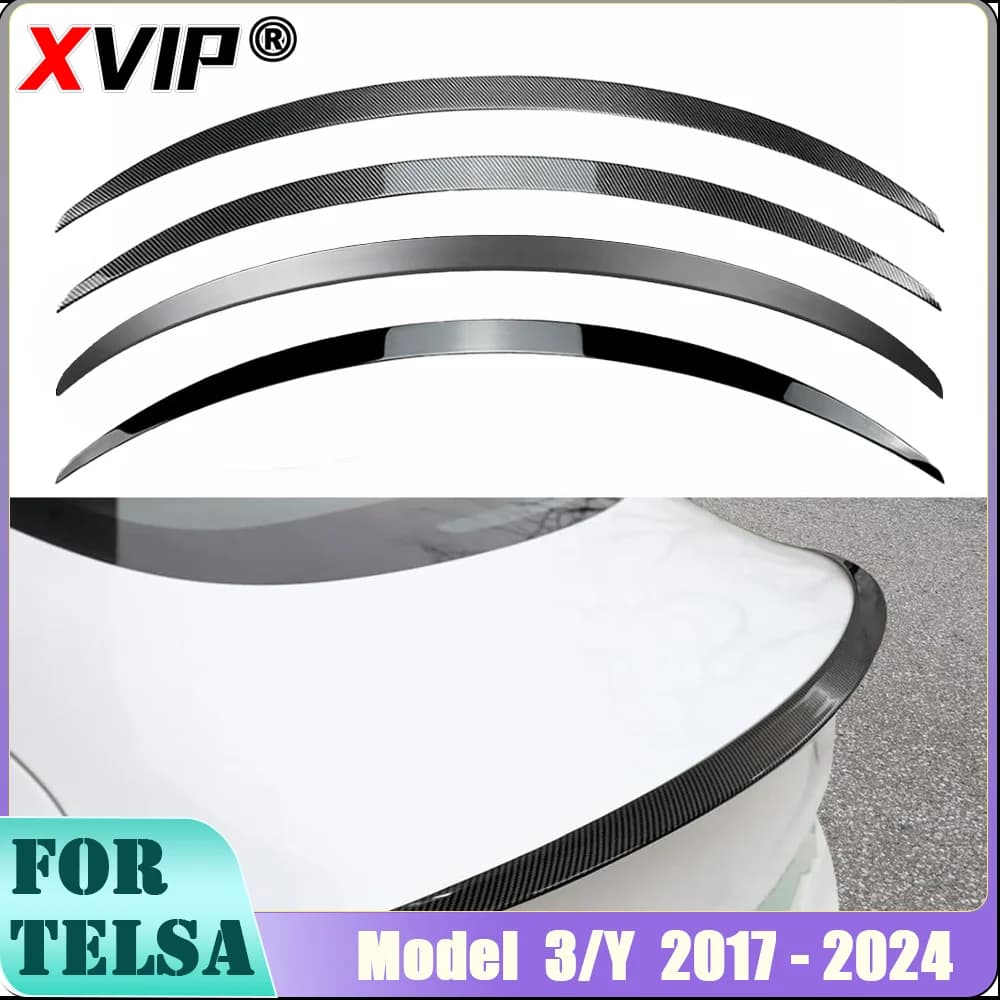 Alerón trasero para maletero XVIP para Tesla Model Y 21-24, modelo 3 17-23 Highland 2024, ala ABS de fibra de Cochebono, accesorios exteriores para coche