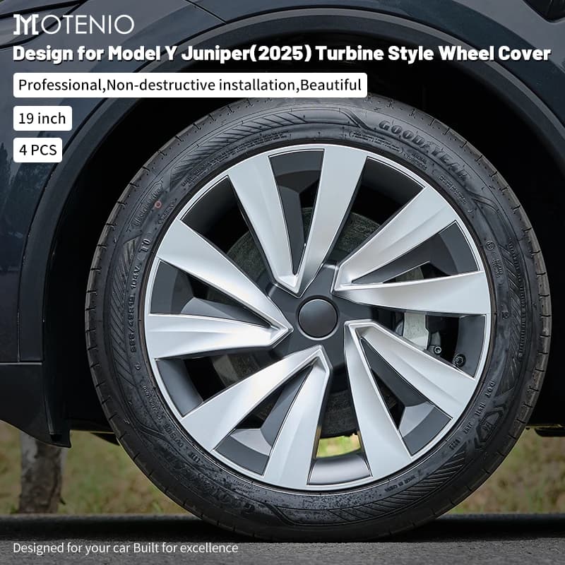 4 Piezas para Tesla Model Y Juniper 2025-2026, Tapas de Rueda de 19 Pulgadas, Cubiertas de Rueda de Repuesto, Tapas de Cubo de Rueda, Cubiertas Completas de Llanta, Accesorios