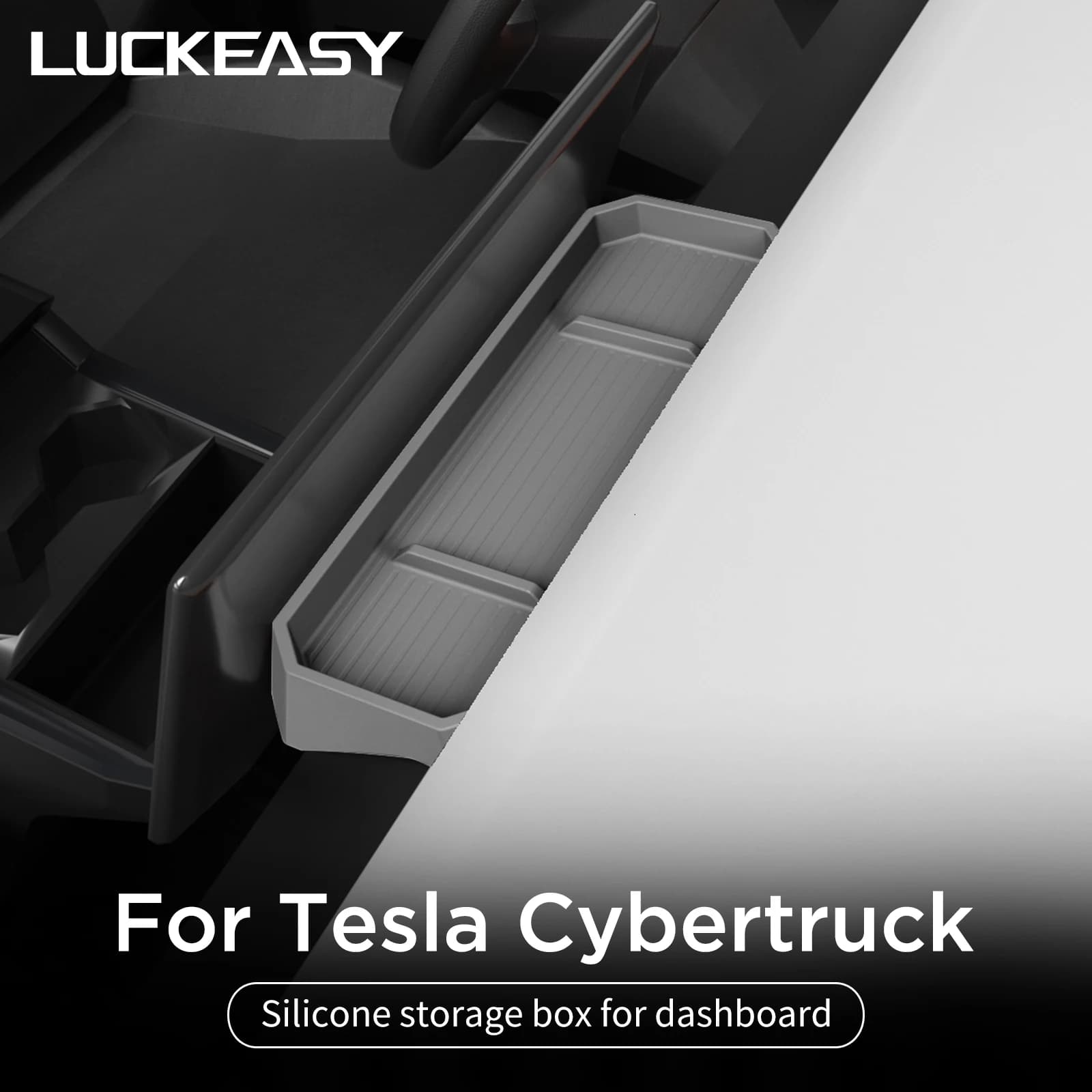 LUCKEASY para Tesla Cybertruck 2024 2025, Caja de Almacenamiento para el Tablero del Auto, Bandeja de Almacenamiento Trasera para la Pantalla de Control Central, Accesorios Interiores