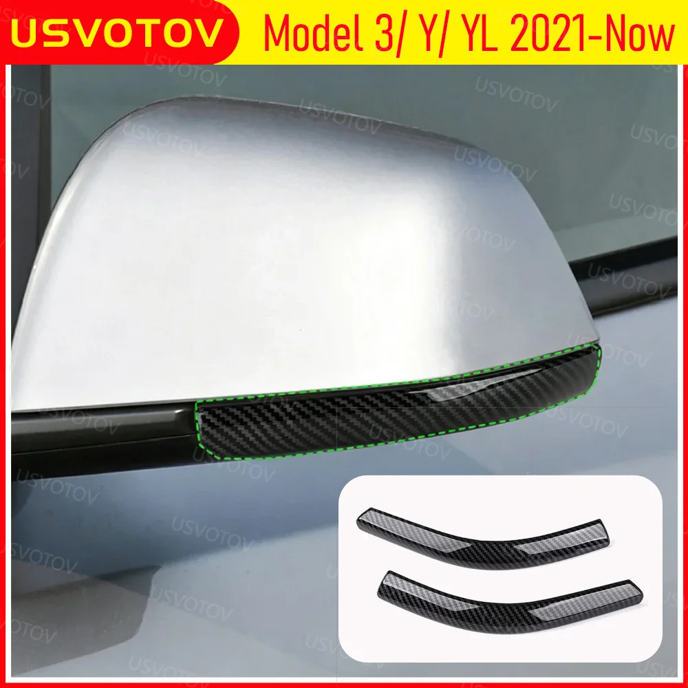 Cubierta Decorativa para Espejo Retrovisor USVOTOV para Tesla Model 3 Y YL Accesorios 2026-2021, Protector de Parachoques Anticolisión