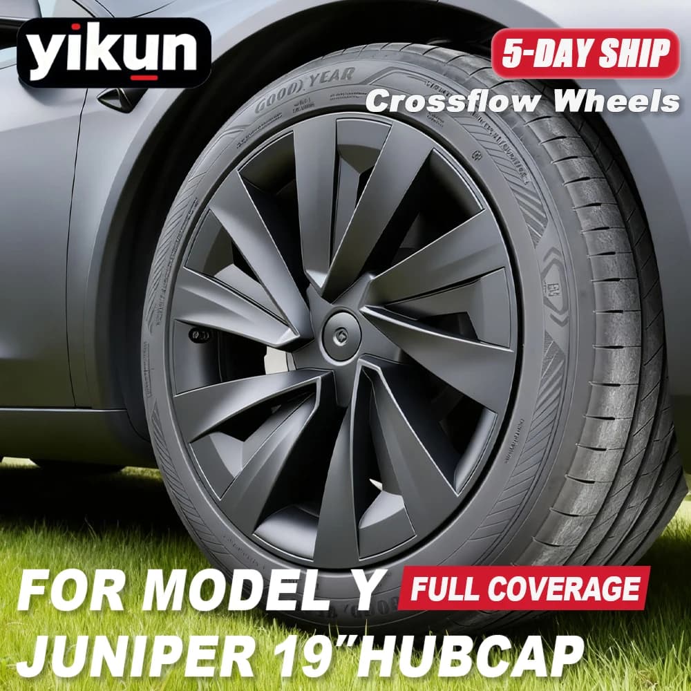4 Uds tapacubos para Tesla Model Y Juniper 19 pulgadas 2025 cubierta de rueda de repuesto de rendimiento tapacubos de automóvil accesorios de llanta completa